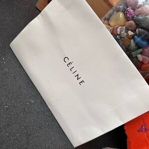 CELINE White Branded envelope style bag